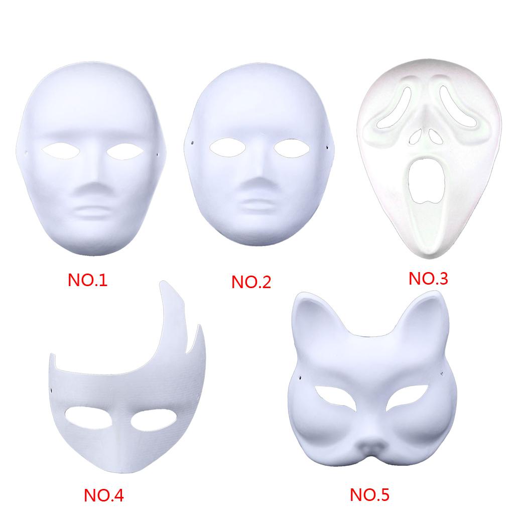 Mặt Nạ Hóa Trang Opera Màu Trắng Trơn DIY