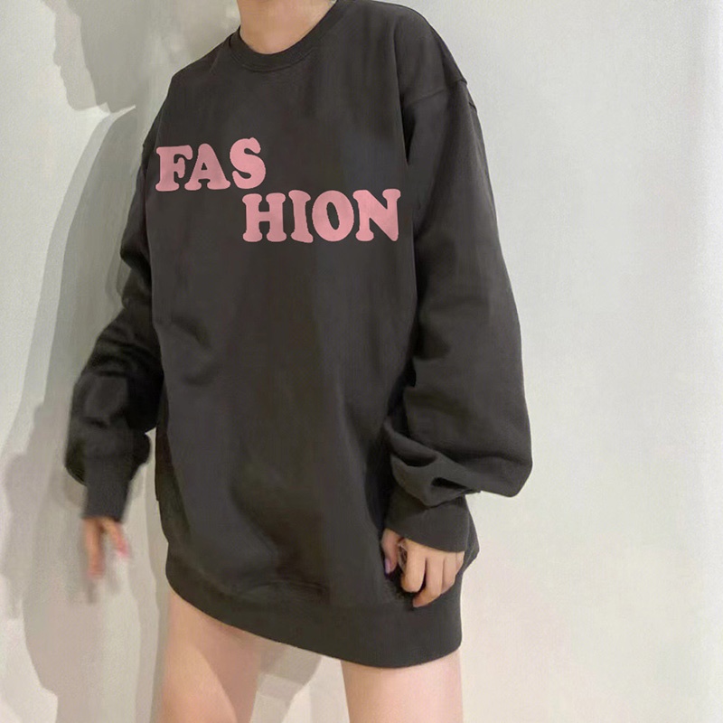 NRVP Áo Thun Nữ Dài Tay Dáng Rộng In Hình Phong Cách Hàn Quốc Mới