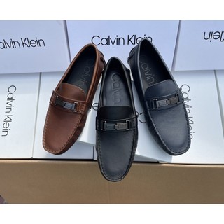Giày Mọi Nam Calvin Klei*N dư xịn da bò công sở đơn giản 3 màu
