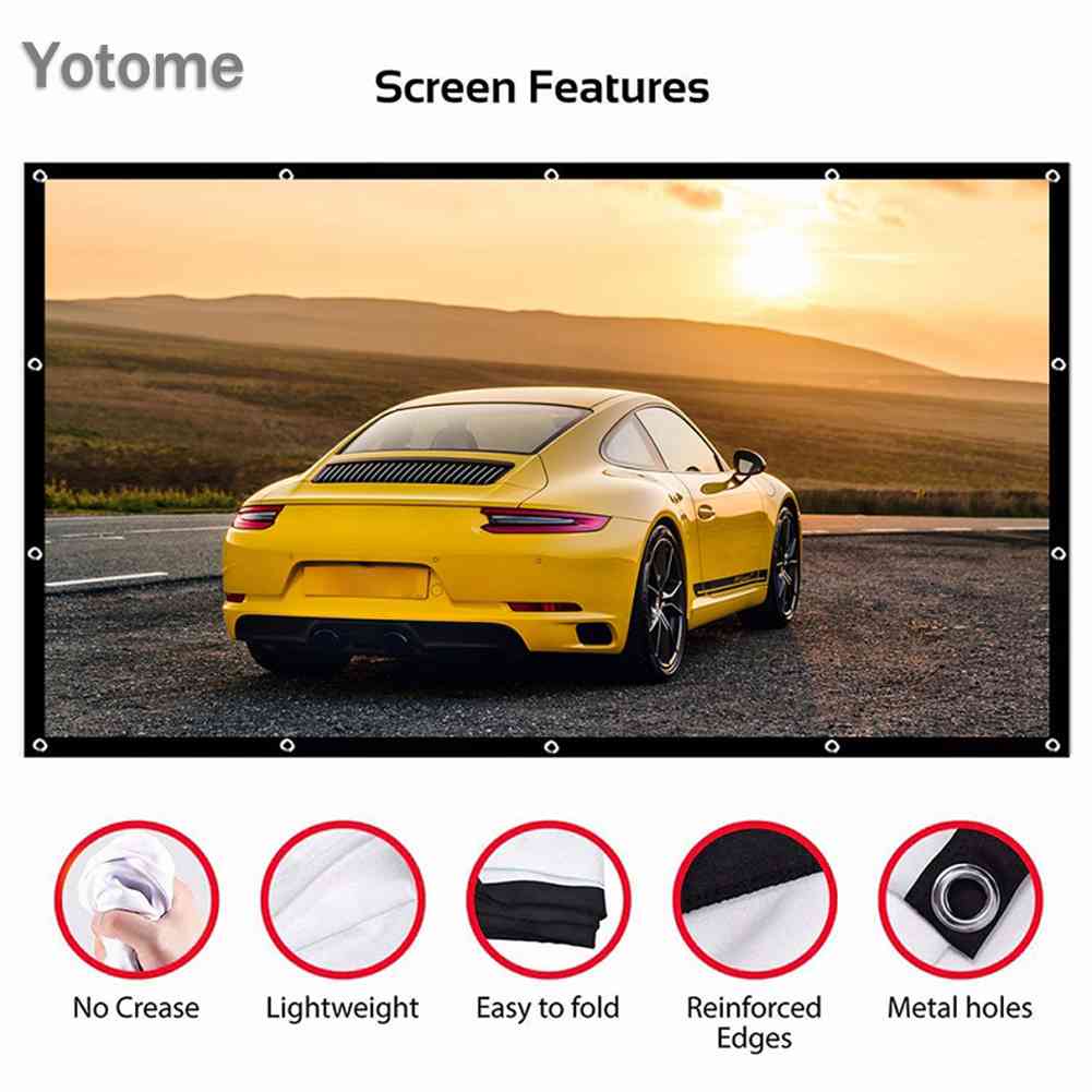 Màn Hình Máy Chiếu HD 60 72 84 100 120 150 inch Tỉ Lệ 16: 9