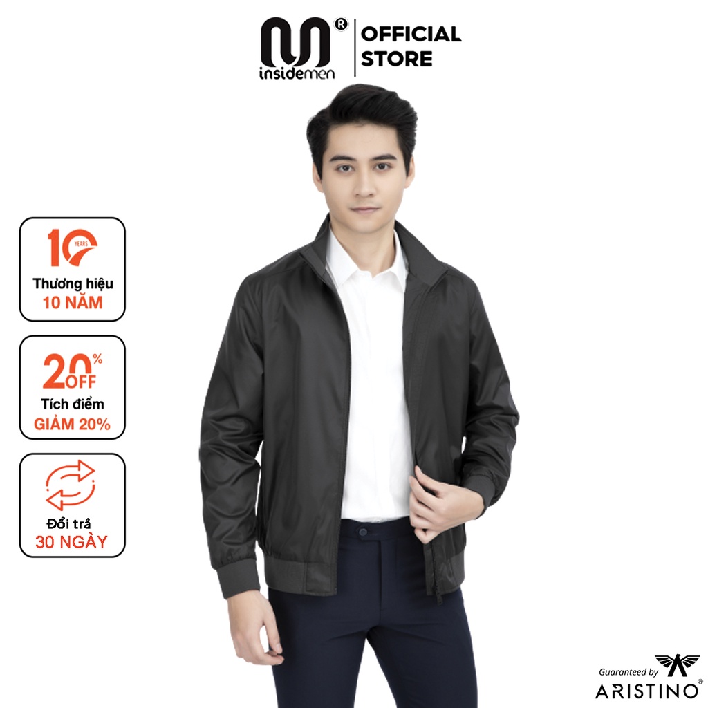 Áo khoác gió nam 2 lớp INSIDEMEN có túi chất dù chống nắng nước mặc 2 mặt cực tiện lợi IJK010W1