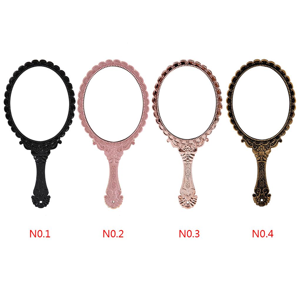 Gương Trang Điểm Cầm Tay Hình Oval Phong Cách Retro