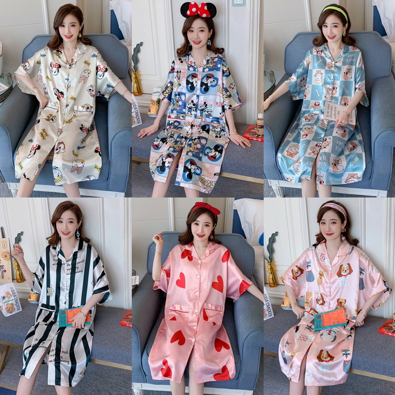 Tần Ni mặc áo sơ mi ngủváy ngủ, áo dài nữ tính chất liệu vải thiều TTK382