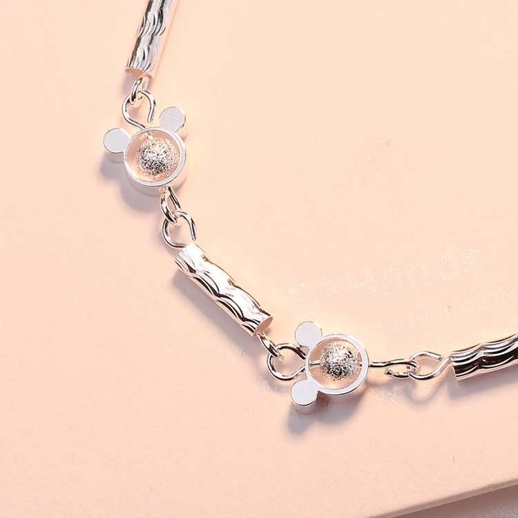 Hàng Mới Về Wechat Vòng Tay Bạc Hoạt Hình Chuột Mickey Cao Cấp Hỗ Trợ Bán Trực Tiếp Từ Nhà Máy