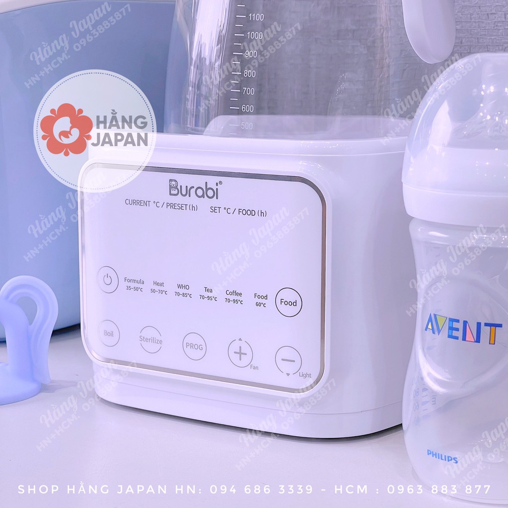 Ấm đun nước BURABI đa chức năng đun sôi, giữ ấm, làm nóng - Bảo hành chính hãng 1 năm