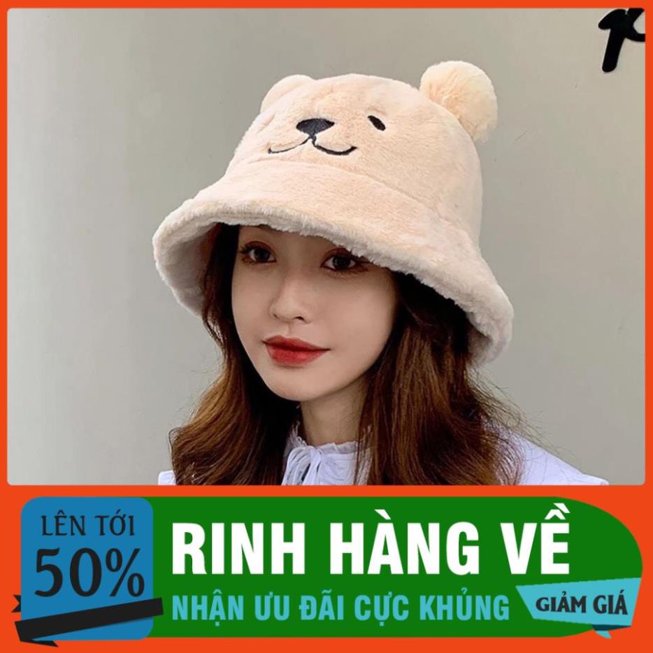 Mũ tai bèo rộng vành lông mượt Tai gấu🍀FREESHIP🍀Nón Bucket