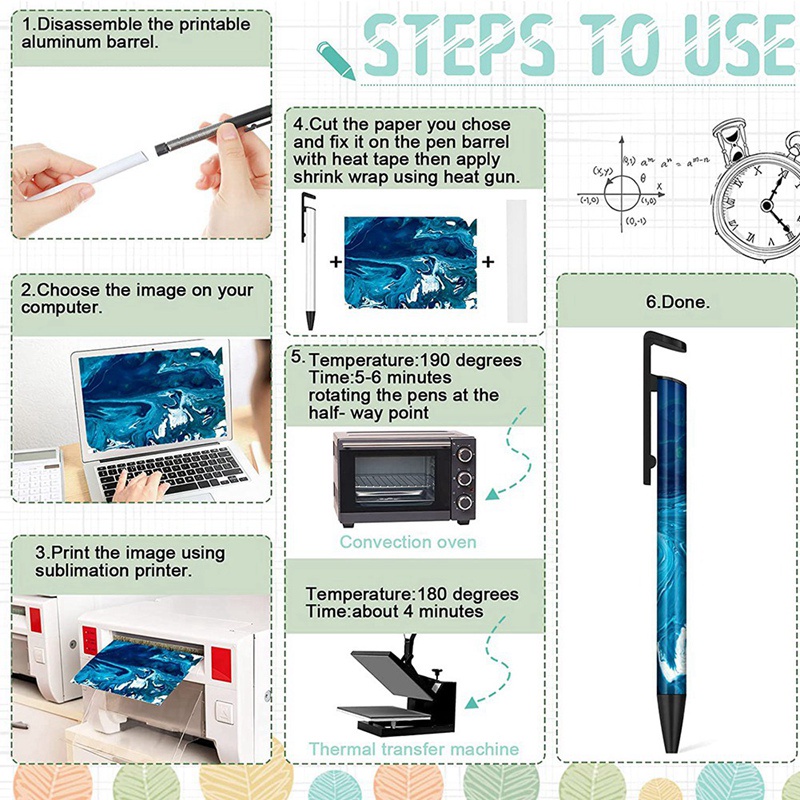 Set 16 Bút Bi Truyền Nhiệt 5.5X0.4 Inch Kèm 20 Vỏ Đựng DIY Đa Ứng Dụng