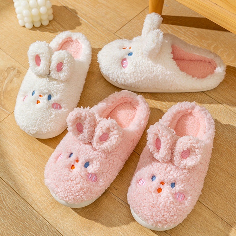 Dép Bông Đi Trong Nhà Hình Thỏ Dễ Thương Thời Trang Thu Đông Cho Nữ