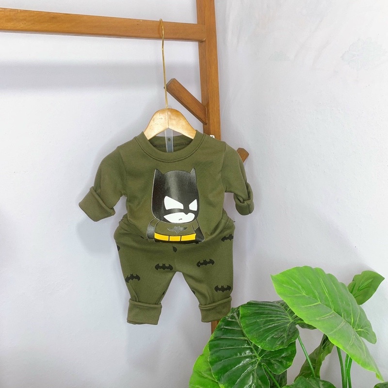 Bộ dài tay Thu đông Batman cho bé trai, chất tăm dày dặn cho bé 8-18kg đủ size