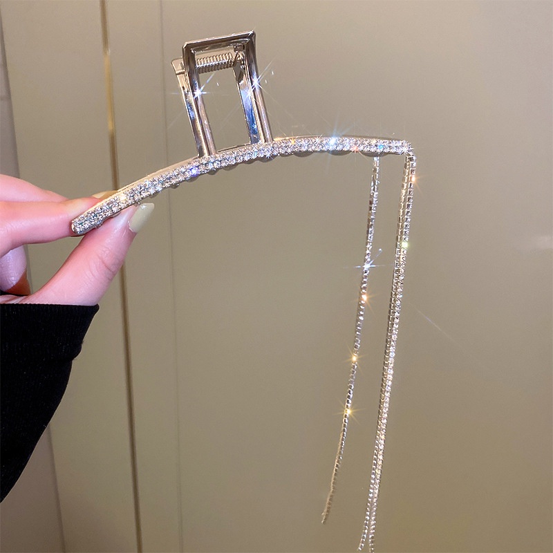 Kẹp Tua Rua Hình Học Bằng Kim Loại Đính Đá Phong Cách Nhật Hàn Mới Thanh Lịch Độc Đáo