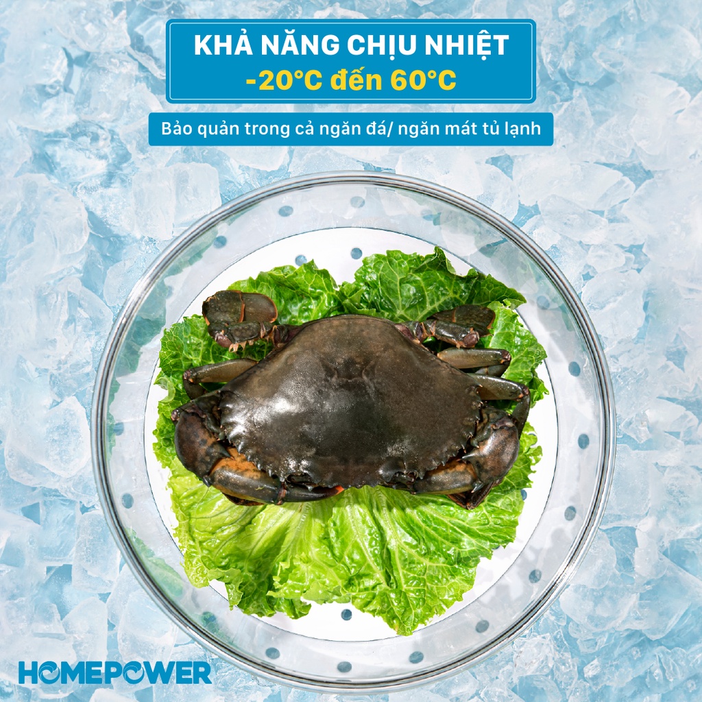 Hộp đựng thực phẩm hình tròn Homepower HT, hộp bảo quản thực phẩm tủ lạnh cao cấp