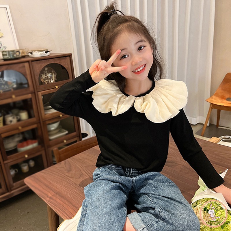 Áo Sơ Mi Chiffon Tay Dài Cổ Búp Bê Phong Cách Hàn Quốc Cho Nữ