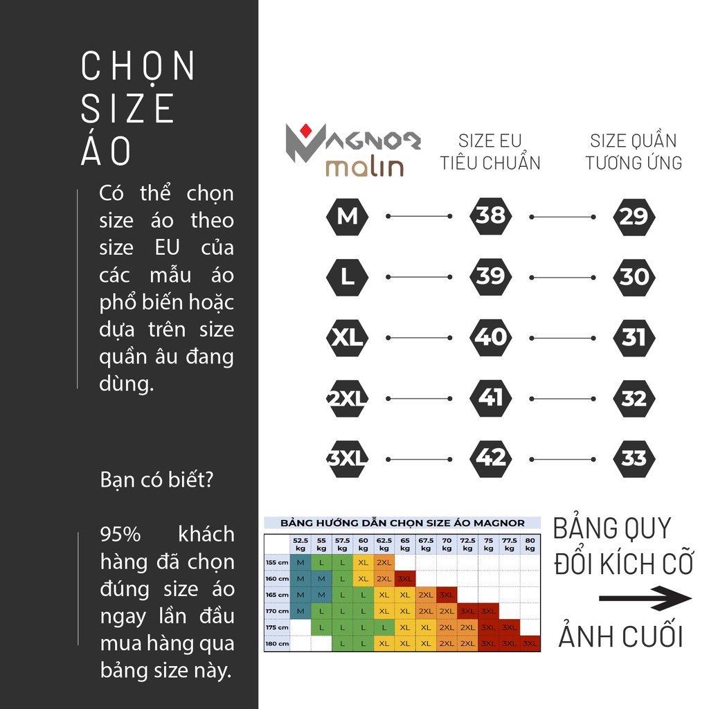 Áo sơ mi nam dài tay HTSM MAGNOR Malin vải Polyspun trơn chống nhăn, cổ tàu, dáng slimfit che khuy
