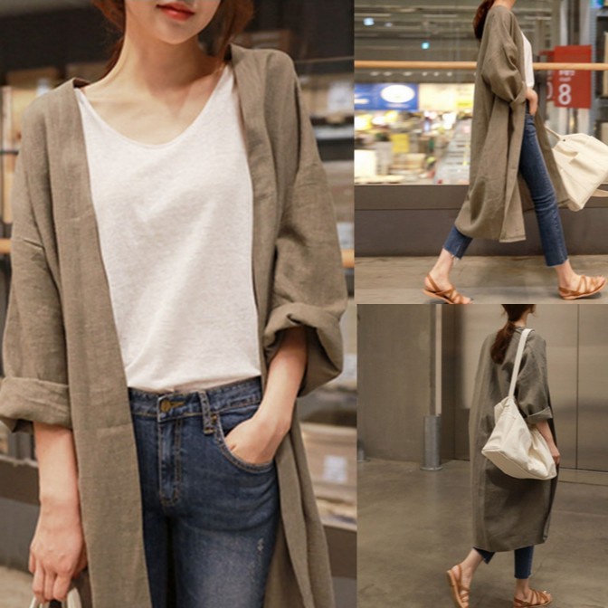 Áo Khoác Cardigan Tay Dài Plus Size