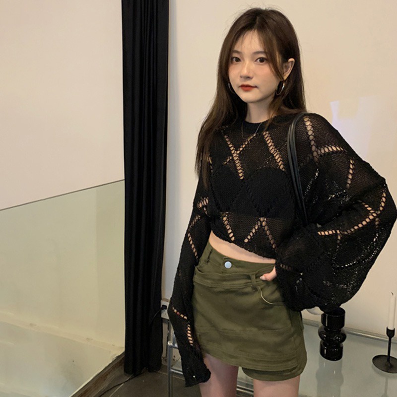 Áo Thun Tay Dài Cổ Tròn Chống Nắng Phong Cách Hàn Quốc