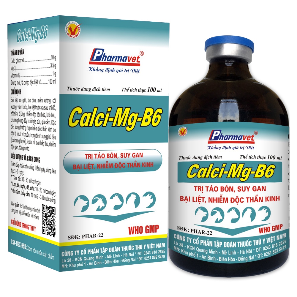 Calci Mg B6  táo bón, suy gan bại liệt cho chó mèo