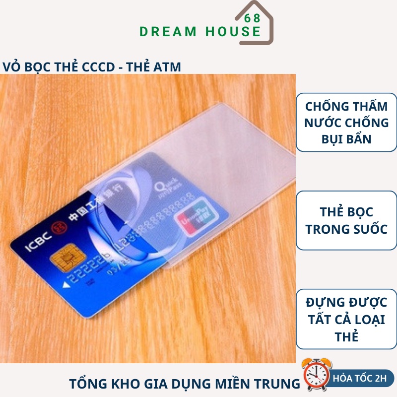 Vỏ Bọc Thẻ Trong Suốt, Túi Đựng Thẻ Căn Cước Công Dân, Thẻ ATM, Thẻ Ngân Hàng, Bằng Lái Xe, Bao Bọc Thẻ Đa Năng