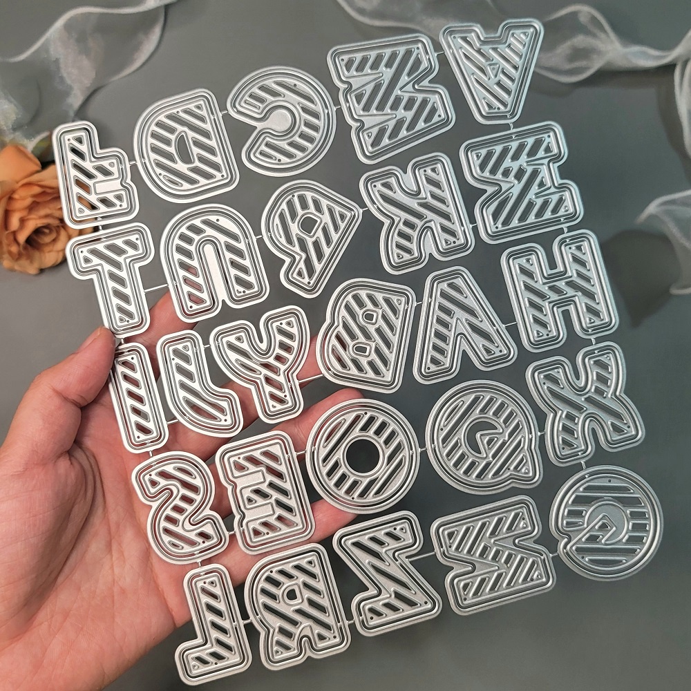 Khuôn Cắt Giấy Kim Loại 2 Lớp Hình Chữ Cái Kích Thước Lớn diy