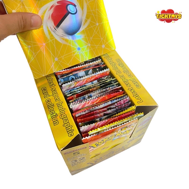 Hộp 32 túi thẻ bài Pokemon VIP túi 5 thẻ