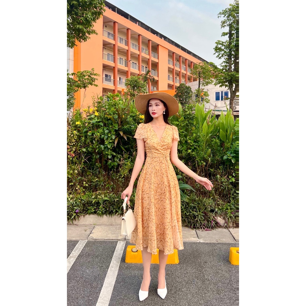 D160 VÁY VÀNG WRAP