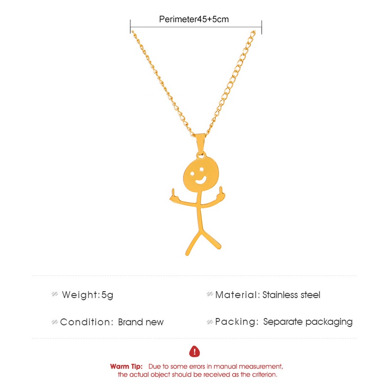 Vòng cổ Thép Titan Mặt Hình Ngón Tay Giữa Phong Cách hip hop Thời Trang 2023 Cho Nam Và Nữ