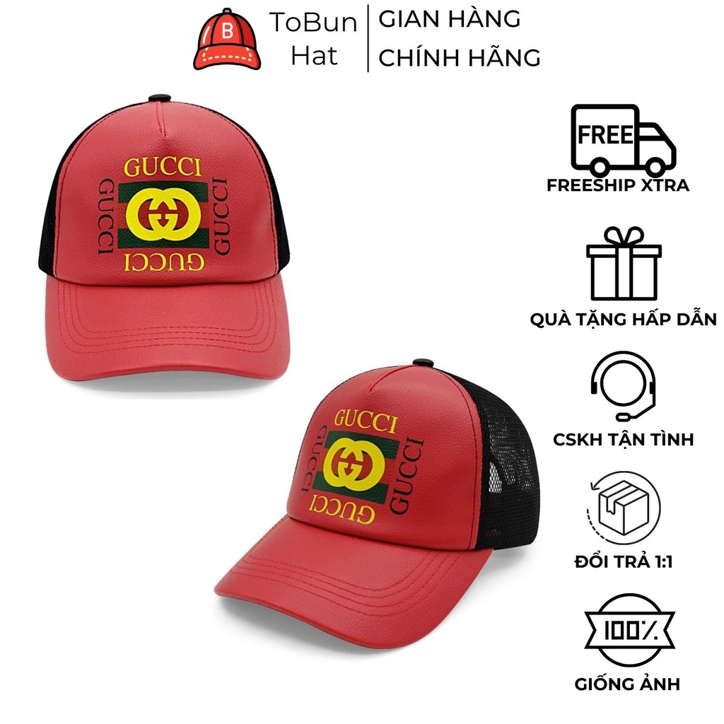 Mũ Lưỡi Trai, Nón Kết Gucci Caps Màu Đỏ Chất Liệu Da Lộn