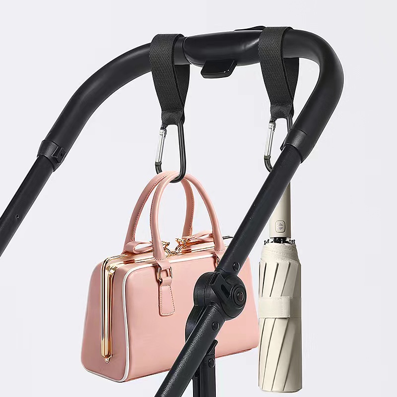 Móc Treo Đồ Bằng Nhôm Màu Đen Chịu Tải Lớn Đa Năng Cho Xe Đẩy Em Bé