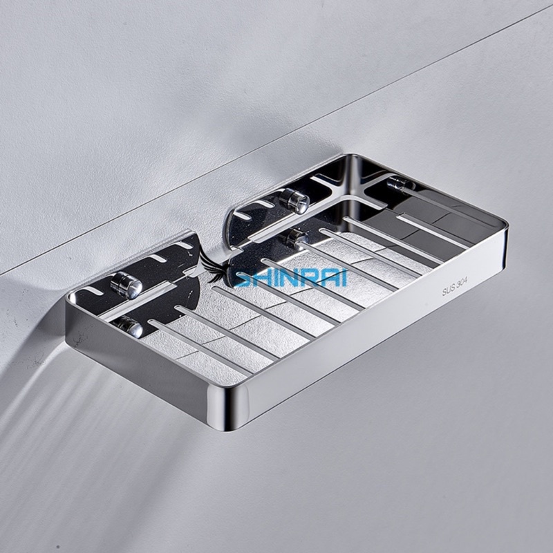 ( Dán Tường - Size Lớn ) Khay Đựng Bánh Xà Phòng , Kệ Đựng Xà Bông Tắm INOX SUS304 Loại Dày 1.8mm Chính Hãng SHINRAI