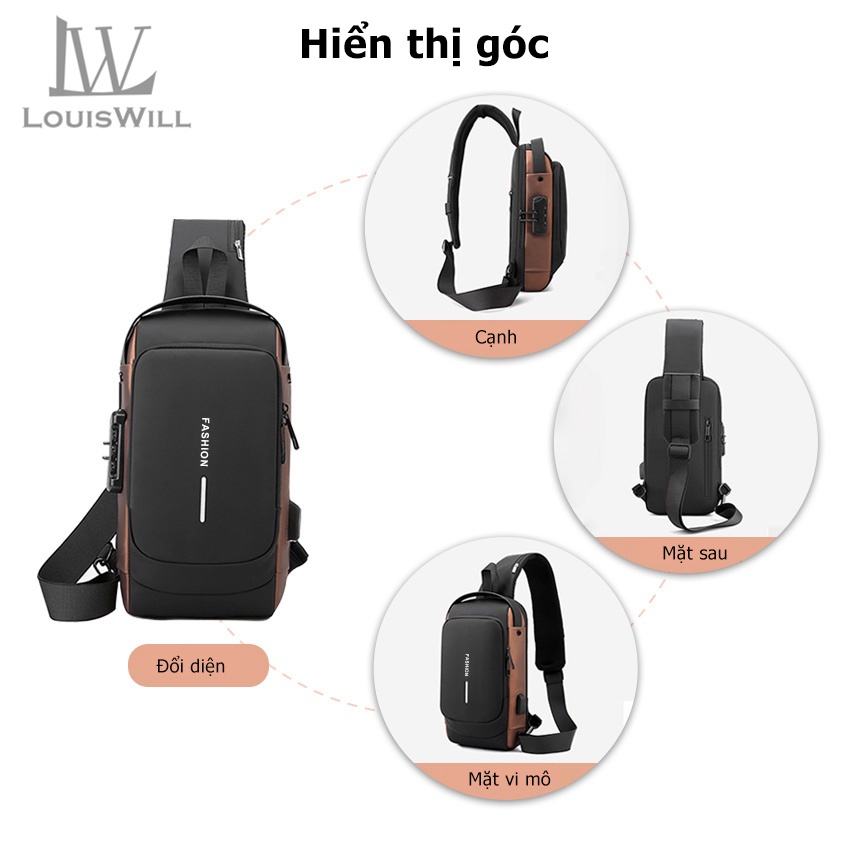 Túi Đeo Chéo Nam LOUISWILL Chống Thấm Nước Thời Trang Mới | BigBuy360 - bigbuy360.vn