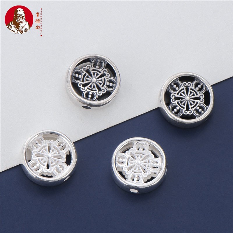 Hạt Xỏ Lỗ Bằng Bạc S925 Phong Cách Cổ Điển Dùng Làm Vòng Đeo Tay DIY