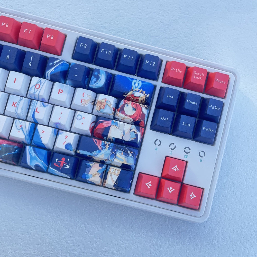 128 Phím Nilou Keycaps Cherry Profile Genshin Impact Anime PBT Dye Sub Bàn phím cơ học Keycap
