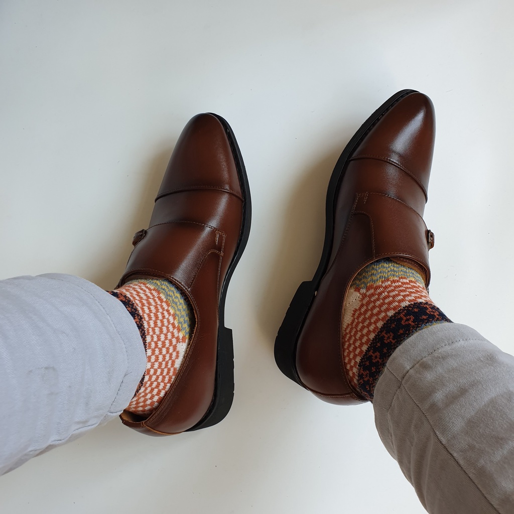 Bộ 5 tất thổ cẩm nam nữ vớ vintage len thấm hút và co giãn siêu tốt đi giày oxford