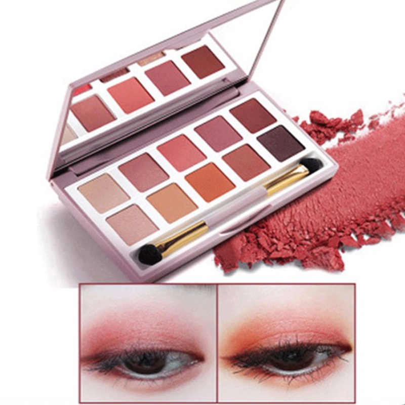 Bảng Phấn Mắt 10 Màu Lì Và Ánh Nhũ Kết Hợp Trang Điểm Kháng Nước Chuyên Nghiệp Jp