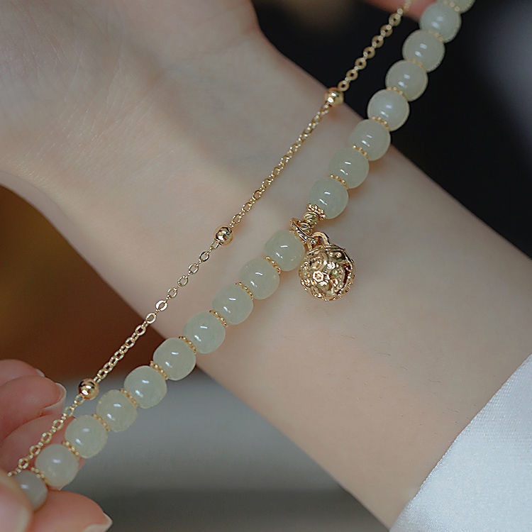 Vòng Tay Chuông Đôi Hetian Yu Phong Cách Mới 2022