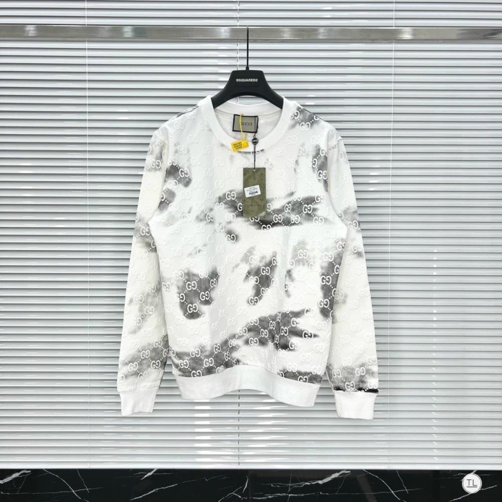 Áo thun nam gucci dài tay thu đông in loang chất cotton co dãn tuyệt đối *