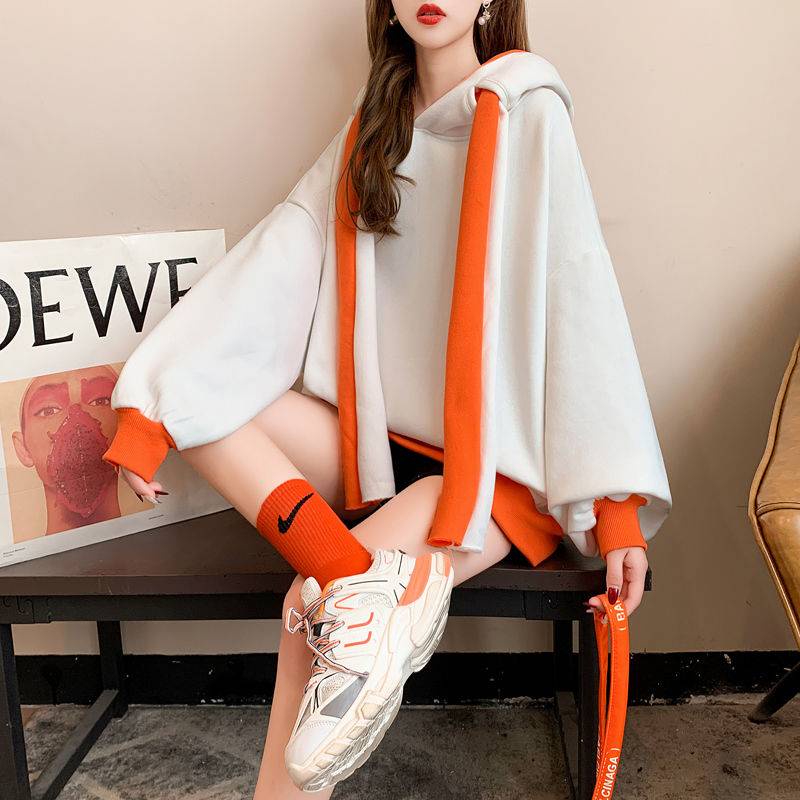 Áo Hoodie Mùa Đông Dáng Suông Dễ Thương Phong Cách Hàn Quốc Cho Nữ