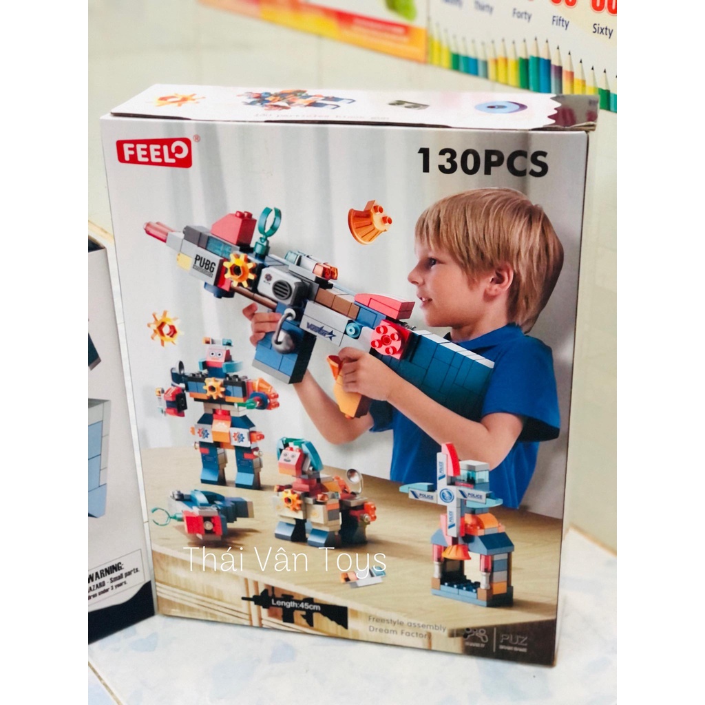 Lego lắp ráp S.úng Robot Siêu to Feelo xịn đẹp 130 chi tiết