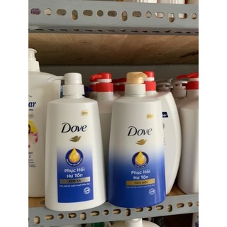 Combo dầu gội Dove 640g và dầu xả dove phục hồi hư tổn 610g