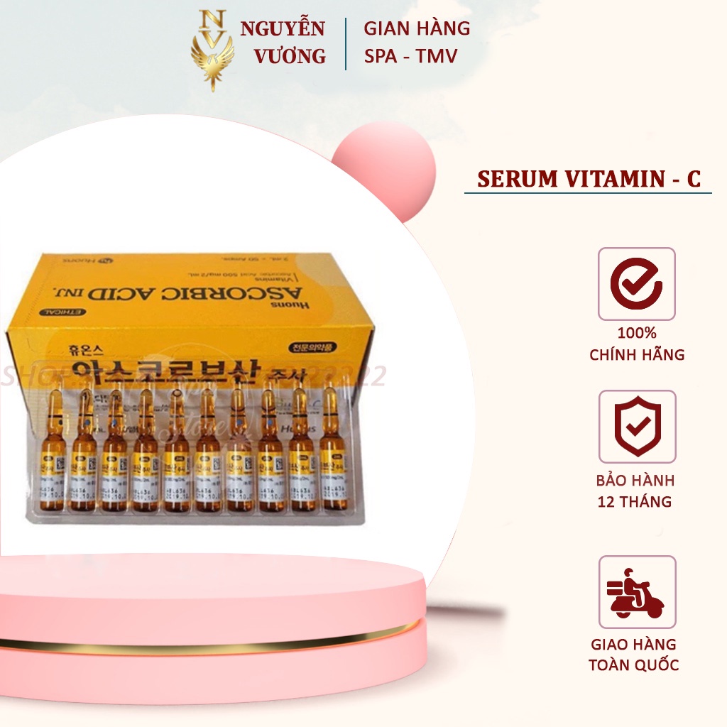 Vitamin C Hàn Quốc - Hộp 50 Ống, 1 Vỉ 10 Ống Chuẩn Loại 1