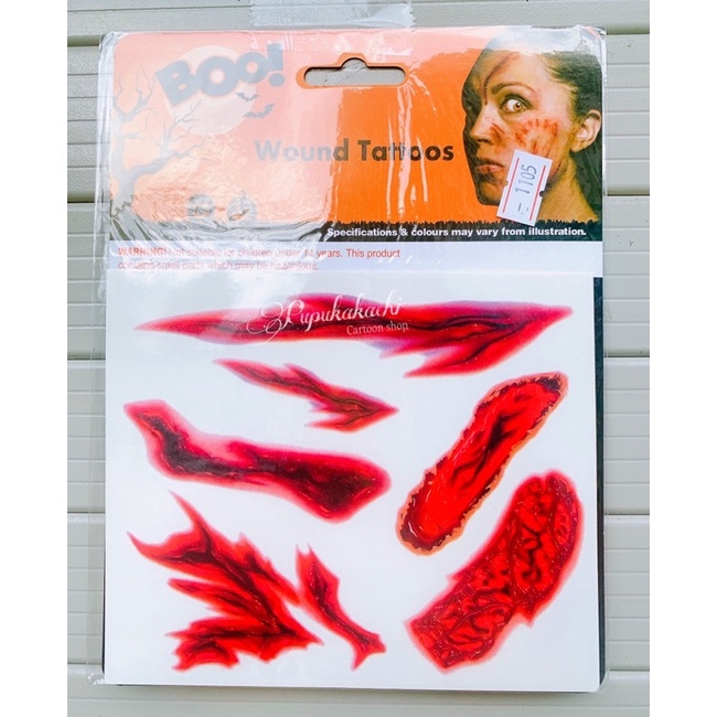 Hình Xăm Dán Mẫu Vết Thương Đồ Chơi Hoá Trang Halloween