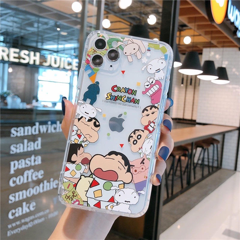 Ốp Điện Thoại Tpu Mềm Trong Suốt In Hình Shin bút chì Dễ Thương Cho iPhone 14/13/12/11 pro/promax