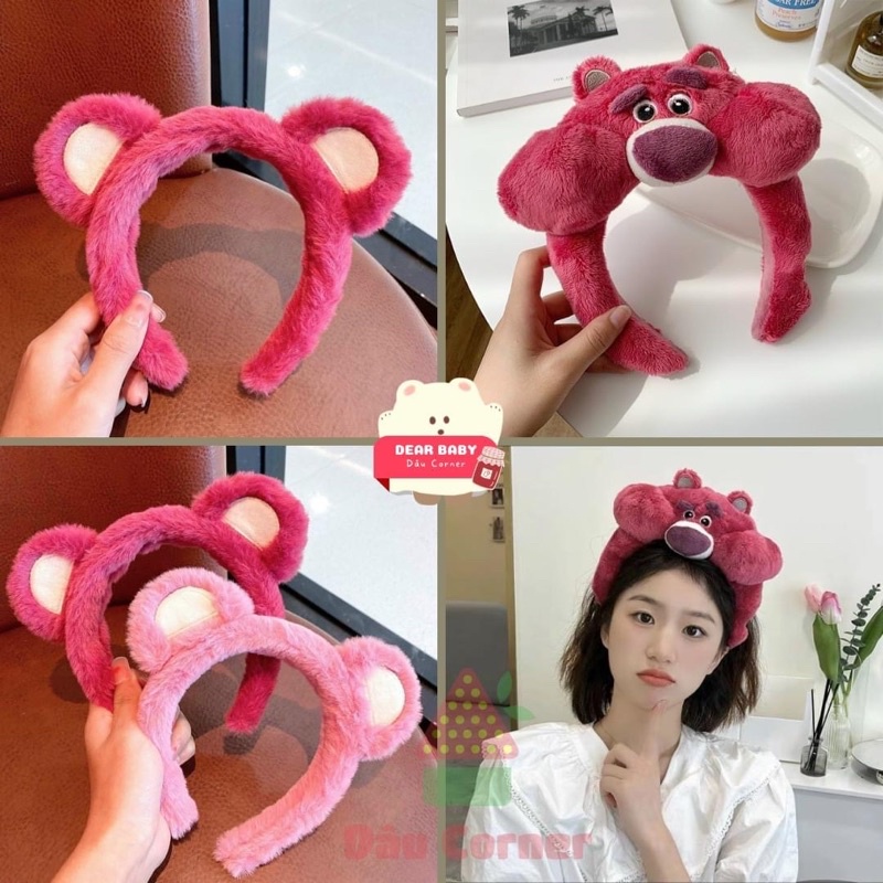 ( DÂU CORNER) Cài tóc gấu hồng dễ thương