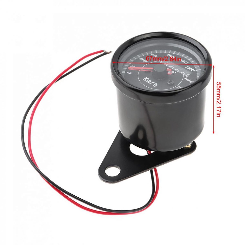 Đồng Hồ Đo Tốc Độ 0-180 km / h 12V Bằng Thép Không Gỉ Phong Cách Retro Cho Xe Mô Tô