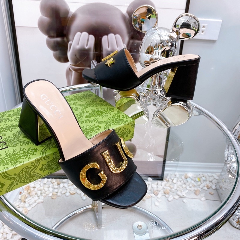 Guốc Gucci Trắng Đen Khoá Sao Full Size 35-39  -  By Anh Dinh Phuong