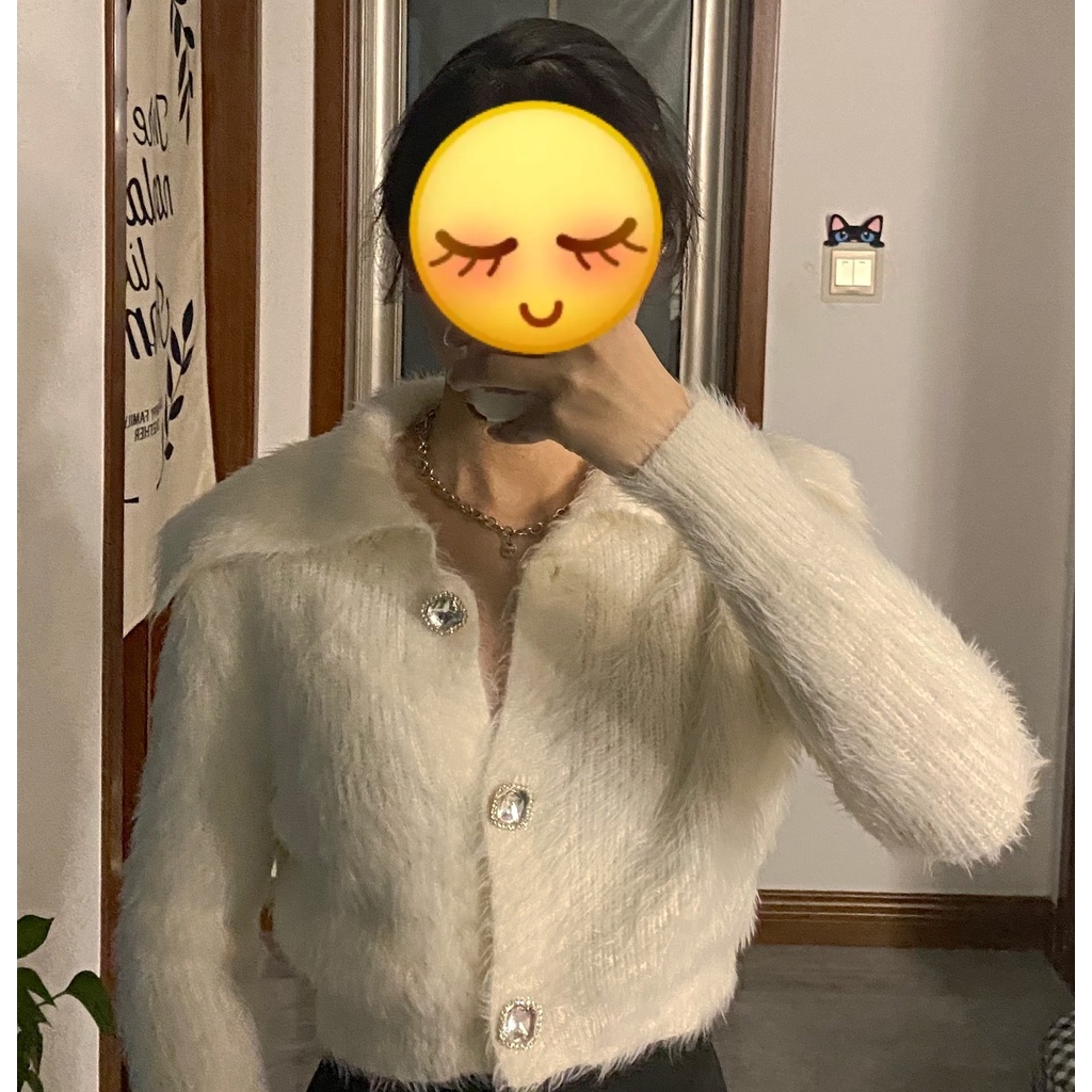 [ORDER] Áo len lông thỏ áo cardigan tiểu thư - Áo len nữ cardigan cổ bẻ thu đông AO080 ICC Official Store