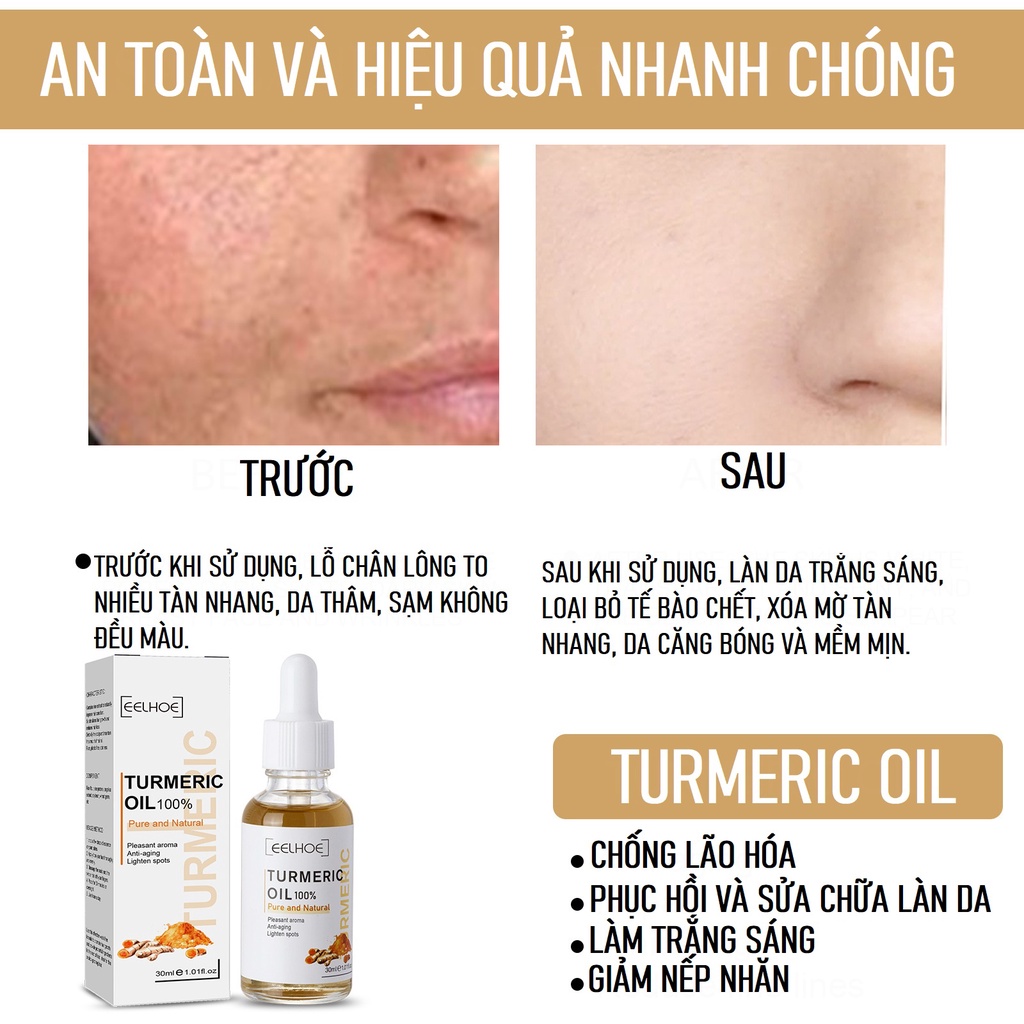 Tinh Chất Dưỡng Da Nghệ Tây TURMERIC OIL Giúp Da Trắng Sáng, Xóa Mờ Tàn Nhang Thâm Sạm, Da Không Đều Màu