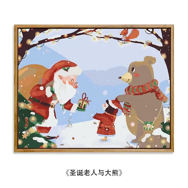 Tranh tô màu số hóa HAMLET sơn acrylic hình giáng sinh/ cây thông noel giúp giảm căng thẳng dùng trang trí 40*50cm