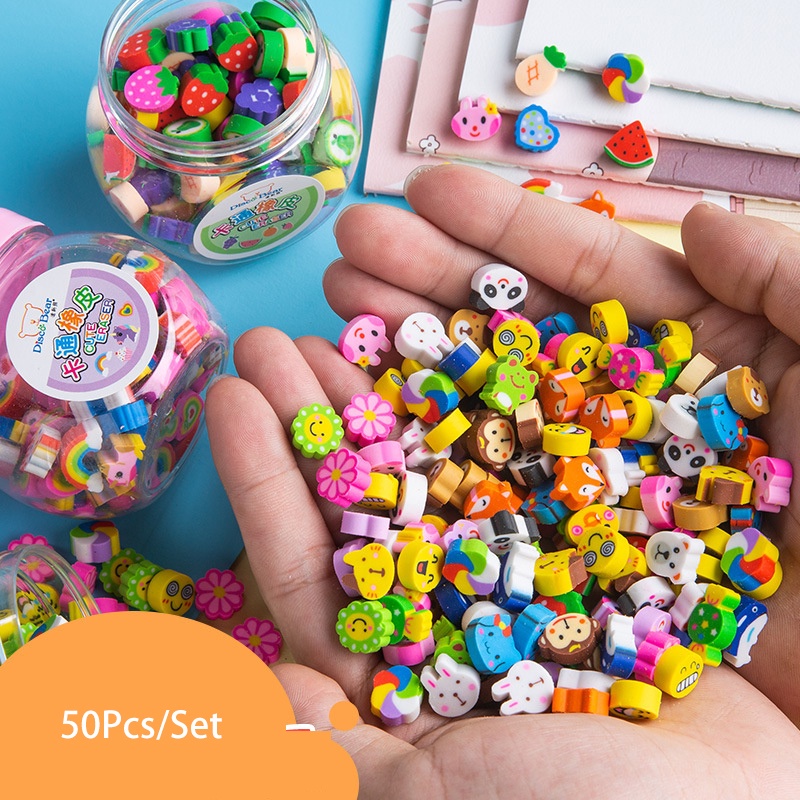 Set 50 Cục Tẩy Bút Chì Tạo Hình Động Vật Dễ Thương