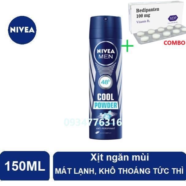Combo Bedipanten 100mg +  ✅ Ngăn Mùi Nivea Men Mát Lạnh Khô Thoáng Tức Thì