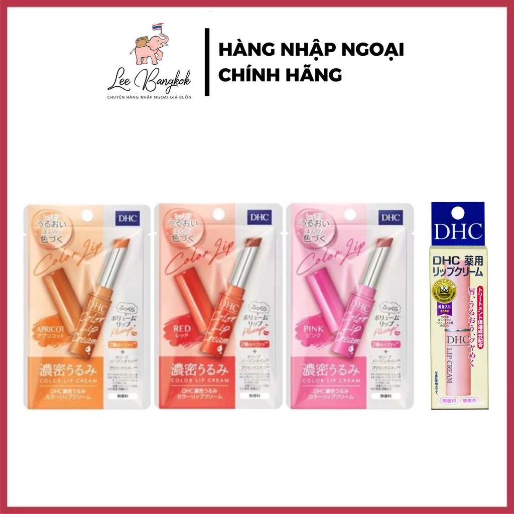 Son dưỡng Môi DHC Color Lip Cream Màu Hồng/ Đỏ/ Cam/ Có Màu Thỏi Tuýp 1.5g